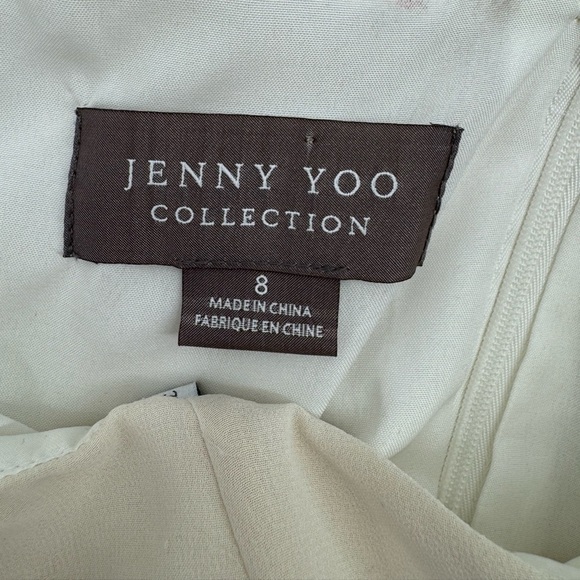 BHLDN Jenny Yoo Inesse Chiffon Bridesmaid Formal Dress - Winter White - Size 8 - Picture 6 of 9